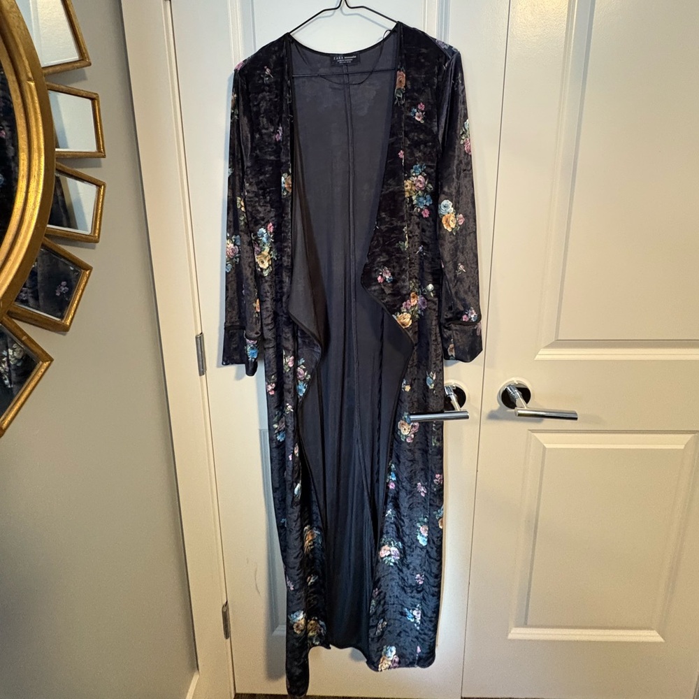 Floral Velvet Long duster